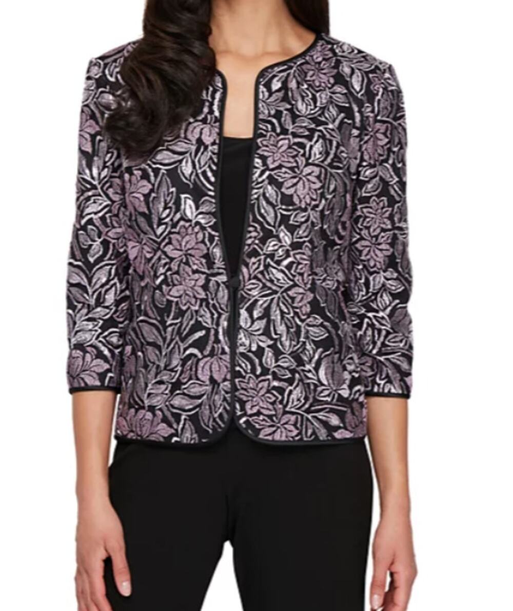 Alex Evenings Women's Scoop-Neck Tank & Embroidered Jacket S